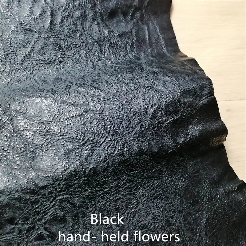 0.7/0.9mm Black Vegetable-Tanned Sheepskin. Top-Grain Leather. Genuine Leather Fabric. DIY Hand For Shoes.Bag. A Whole Sheepskin