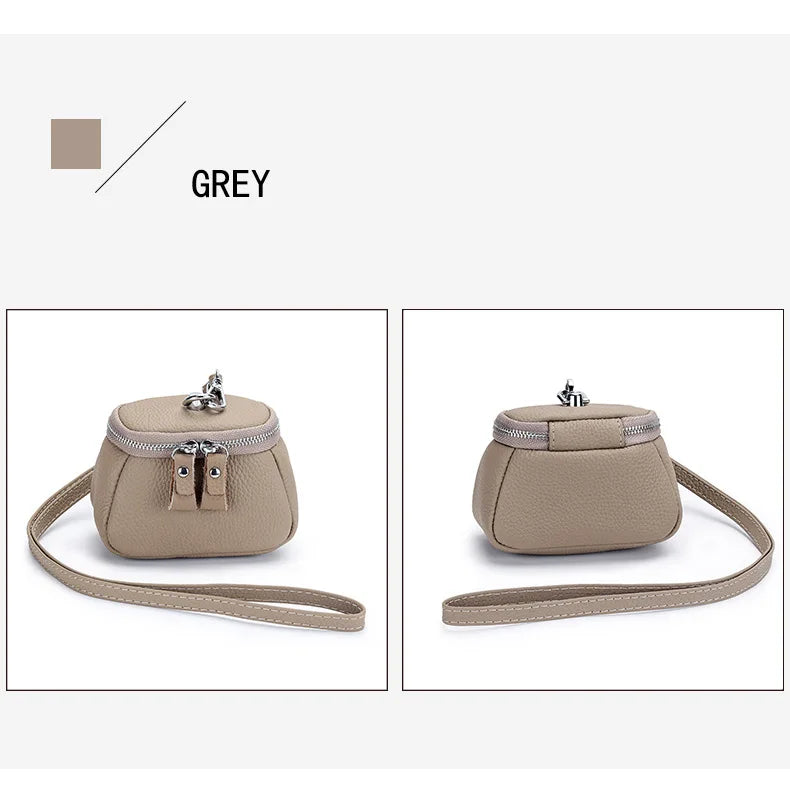 Ladies Genuine Leather Cosmetic Bag Fashion Cosmetic Case Makeup Bag Women Clutch Mini Toiletry Bag Cosmetic Pouch with Lanyard