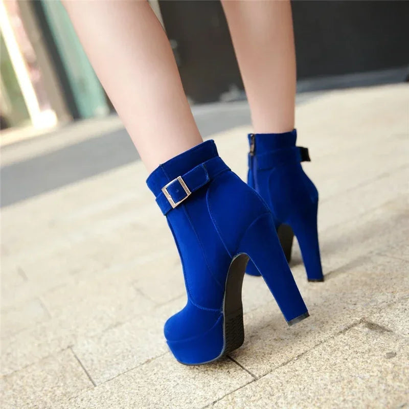 Woman Fashion High Heels Women's Shoes Sexy Add Fur Winter Ankle Boots Short Boots Ladies Shoes