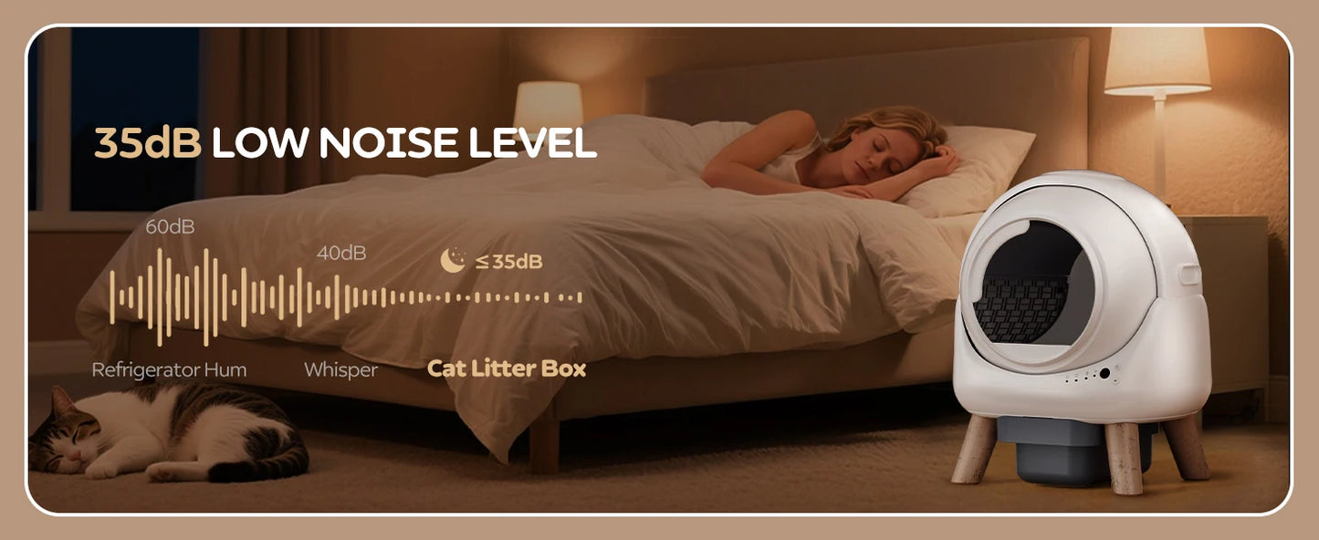 Self Cleaning Litter Box for Multiple Cat Smart Cats Toilet Robot with APP Control Fully Automatic Cleaning Cat Litter Box