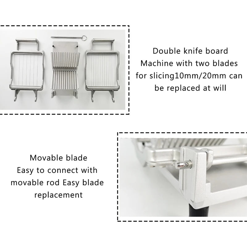 Cheese Slicer, Cheese Tools Cut Fruit Ham Kitchen Meat Slicer Egg Cutting Machine With 2 Blades 1cm/2cm