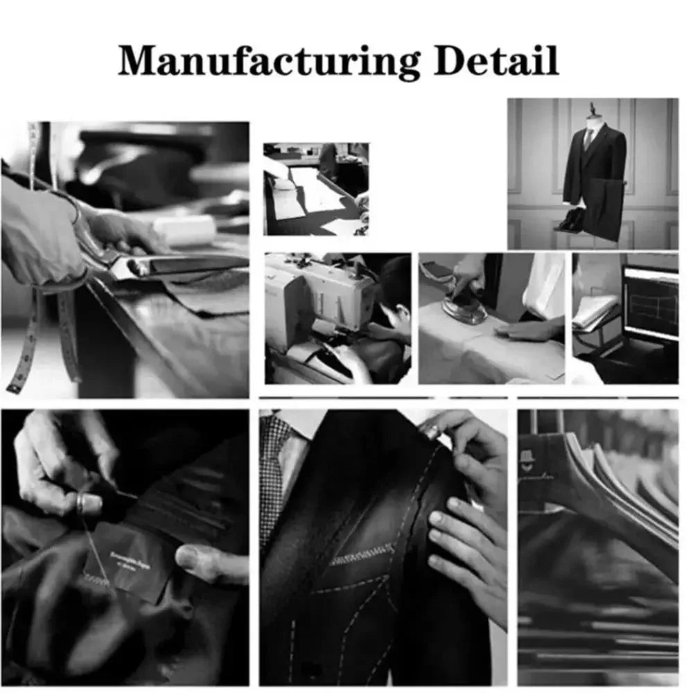 Wool Thick Striped Business Suit 2-piece Set(Jacket+pants) Business suit workwear Double breasted striped suit Jacket suit pants