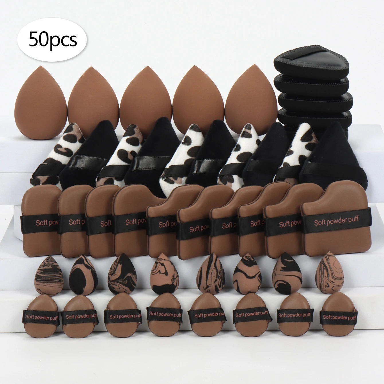 10/20/30/40/50-Piece Set of Multifunctional Makeup Tools, Expands When Exposed to Water, Suitable for All Skin Types