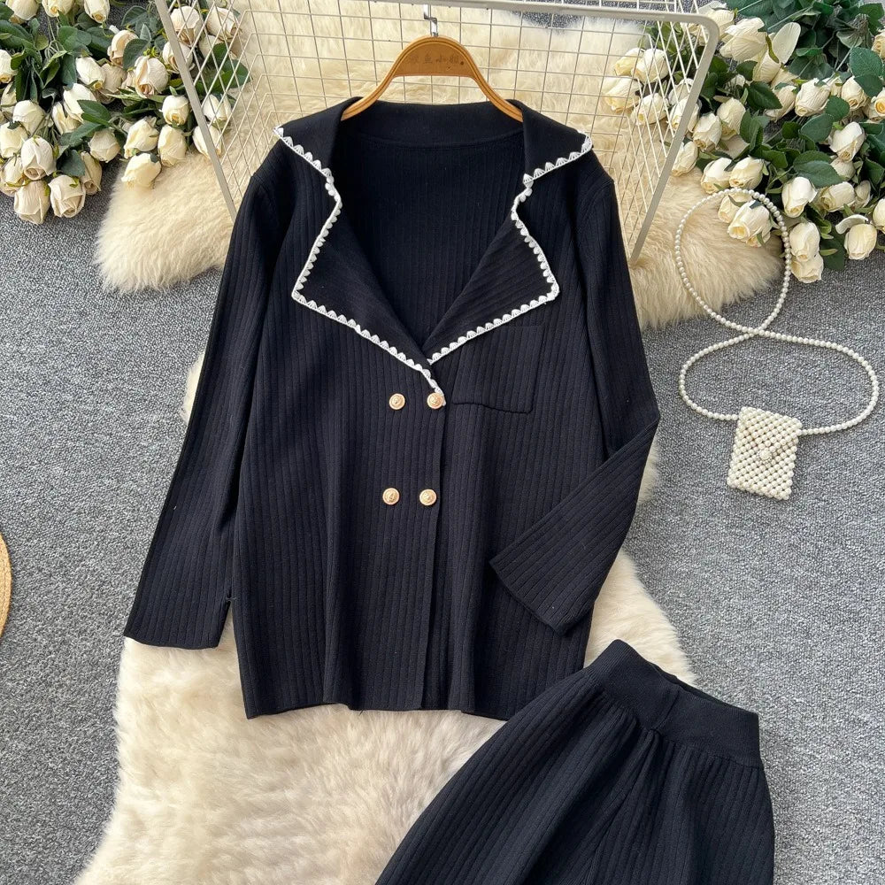 Pants Set Women Two Piece Sets Hooded Matching Sets Sweatshirts Long Pants High Waist Knitted Splice Y2k Casual Jogger 2025