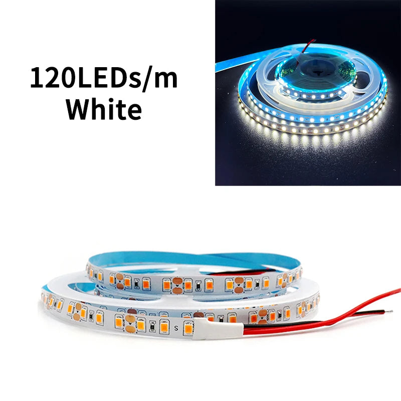 5m DC12V LED Strip light SMD 2835 120LED/m 240LED/m Self Adhesive Flexible Strip Ribbon Home Decor Light Kitchen Lighting