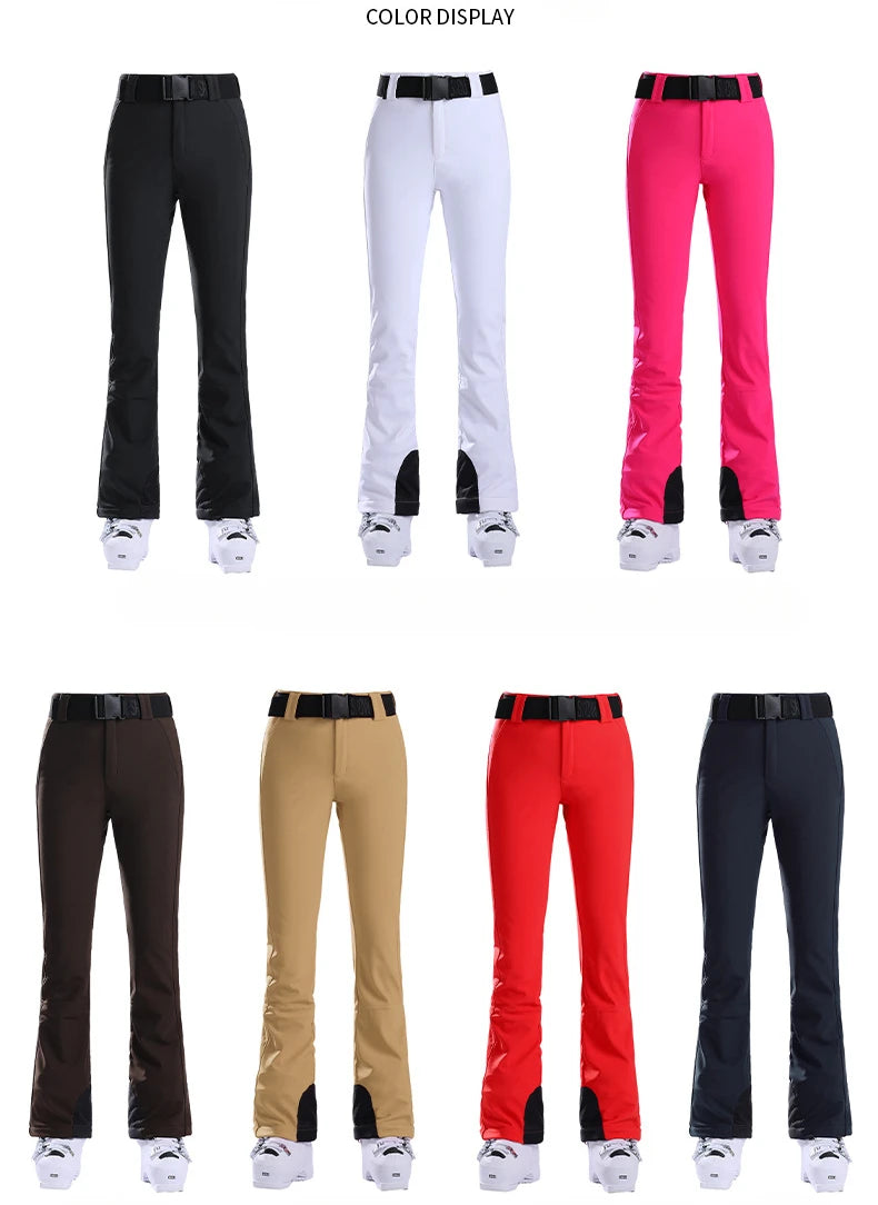 Winter New Skiing Pants Women Slim Fit Snow Trousers Outdoor Warm Sweat Pants Windproof Ski Pants Waterproof Snowboard Clothes