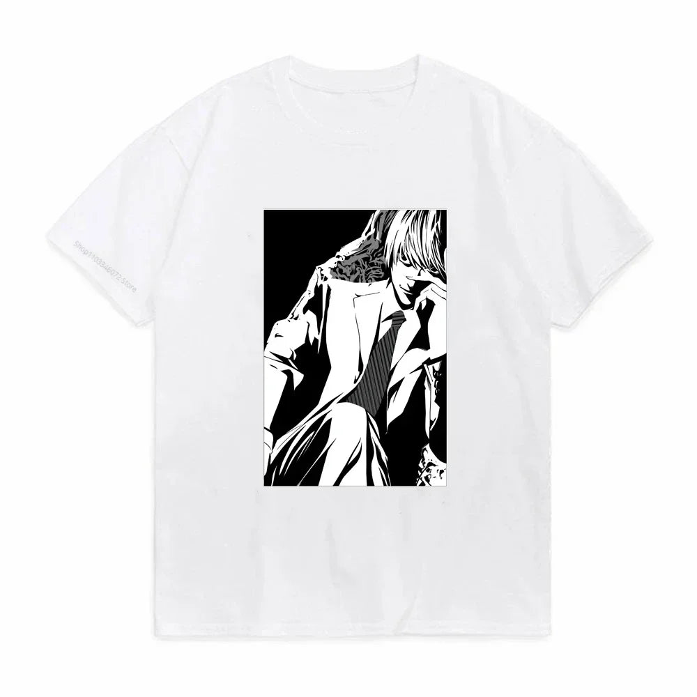 Men Kawaii Cartoon Summer Tops Misa Amane Graphic Tees Japanese Anime T-shirt Death Note T Shirt  Harajuku Unisex Pop Y2k Tshirt
