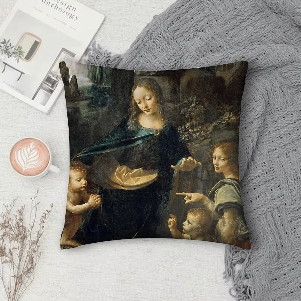L-Leonardo Da V-Vinci M-Mona L-Lisa Pillow Case Cover Square Sofa With For Pattern Comfortable Cushionsuitable Of Room