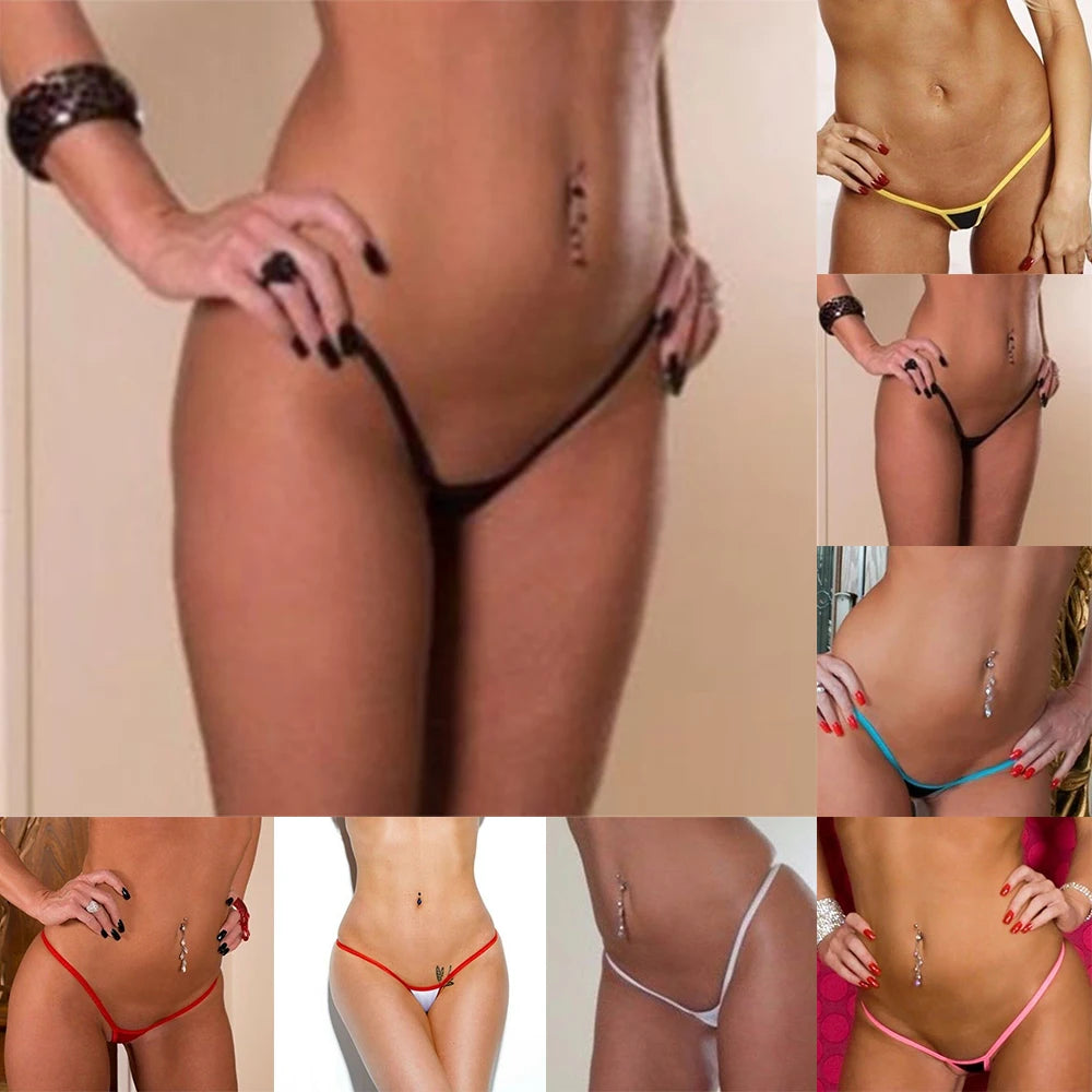 Sexy Womens Low Rise Thongs G-string T-back Underwear Mini Bikini Thong Ladies Breathable Lingerie Panties Erotic Underpants