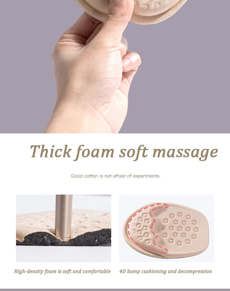 Forefoot Pads for Women High Heels Half Insoles Forefoot Anti-Slip Pain Relief Insert Shoe Size Reduce Filler for Too Big Shoes