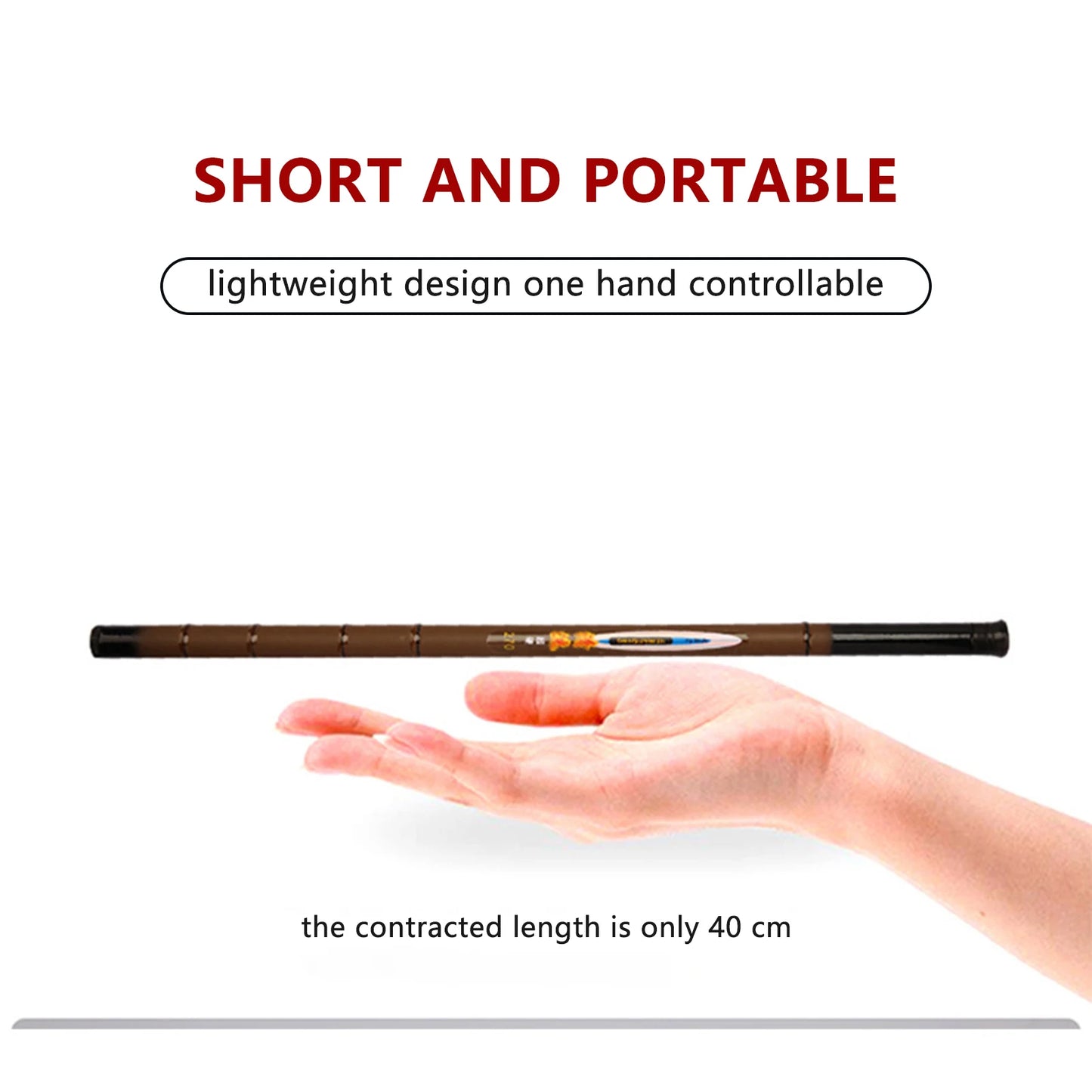 Portable Telescopic Fishing Rod with Solid Rod Tip Design for Freshwater Fishing Using
