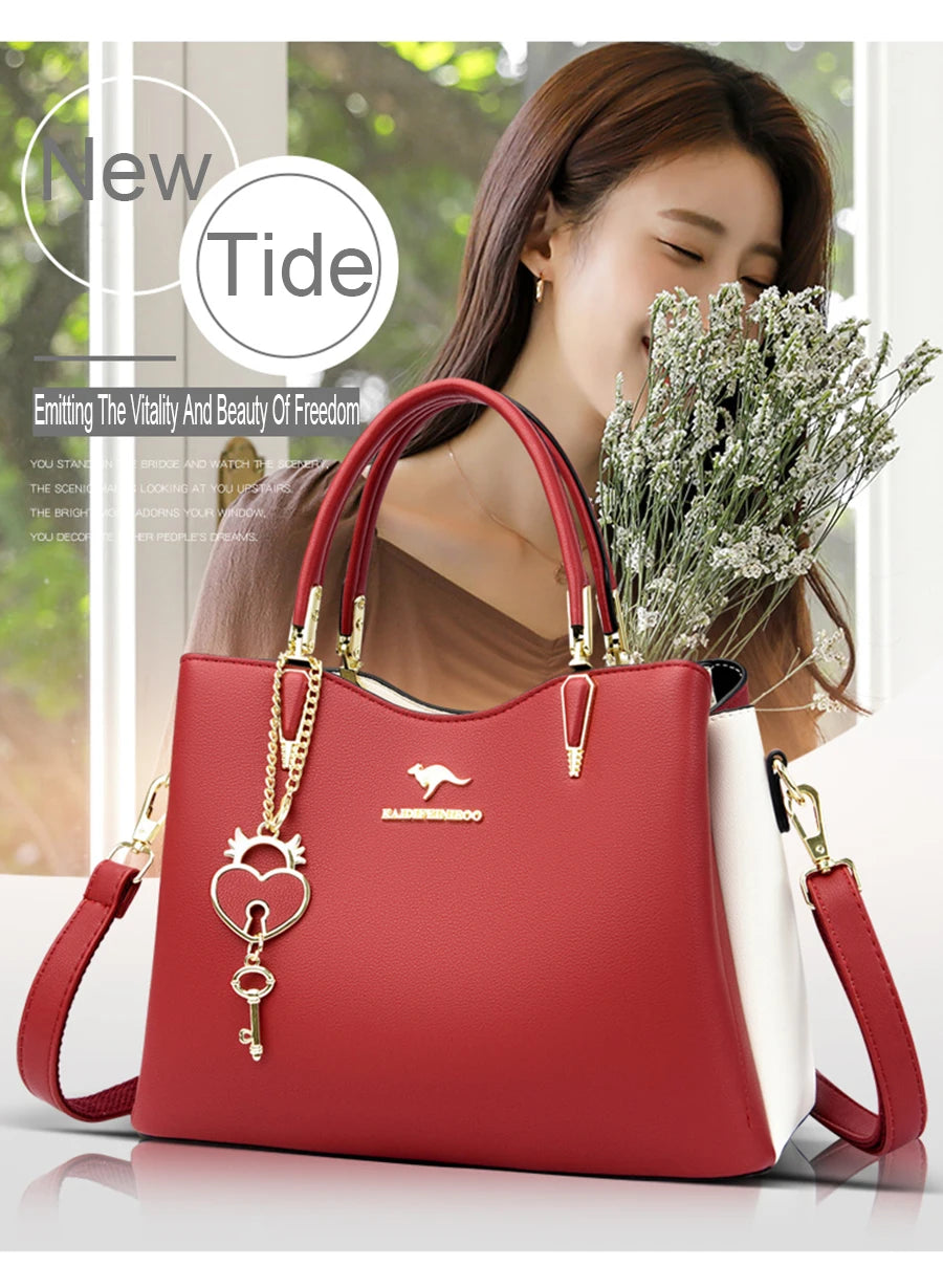 Ladies Quality Leather Shoulder Bags 2023 Luxury Handbags For Womens Designer Fashion Large Capacity Casual Tote Bag Sac A Main