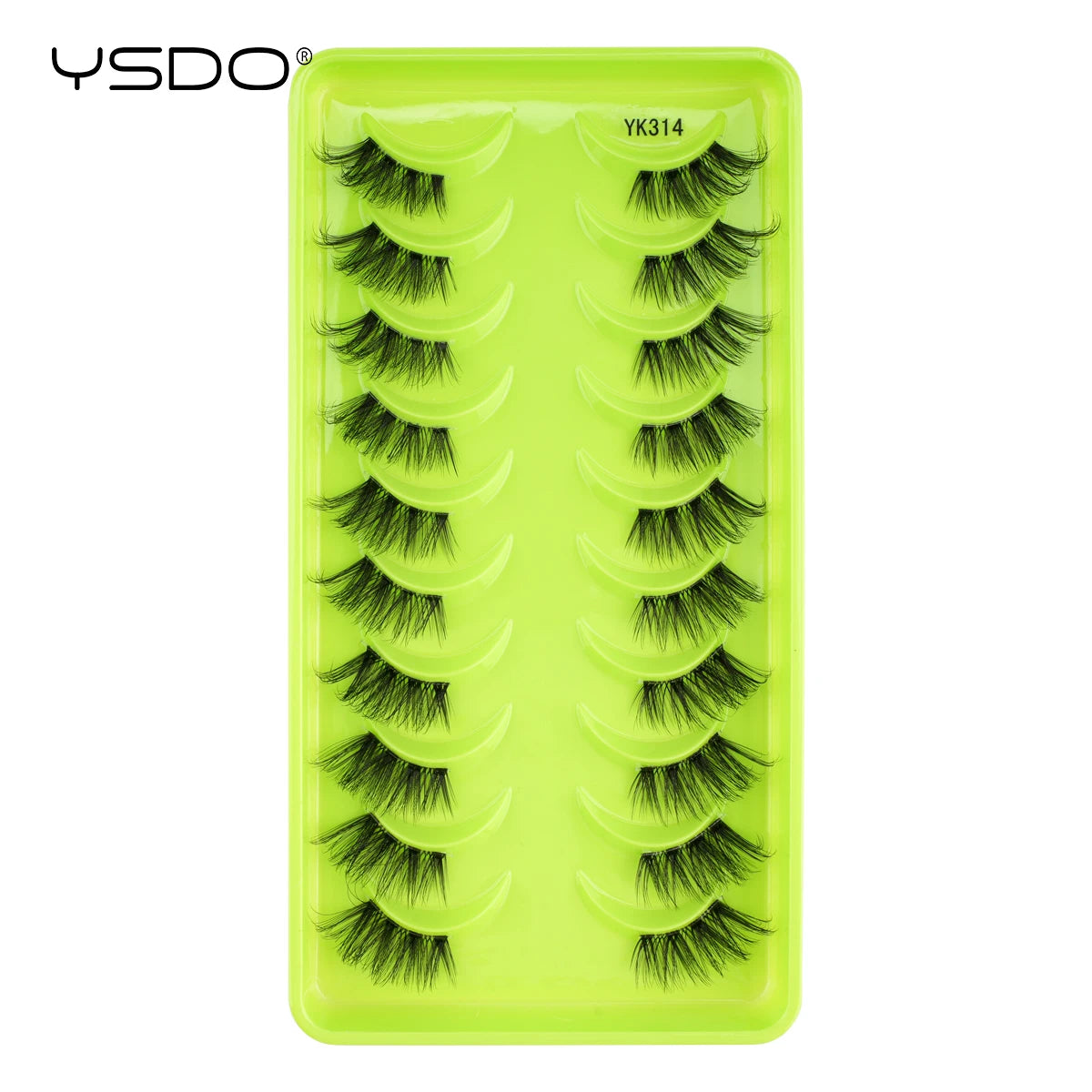 YSDO 3/7/10 Pair Half Eye Lashes Soft Natural Fake Lashes Look Short Wispy Clear Band Fox Eye Lash Faux 3d Mink Eyelashes Makeup