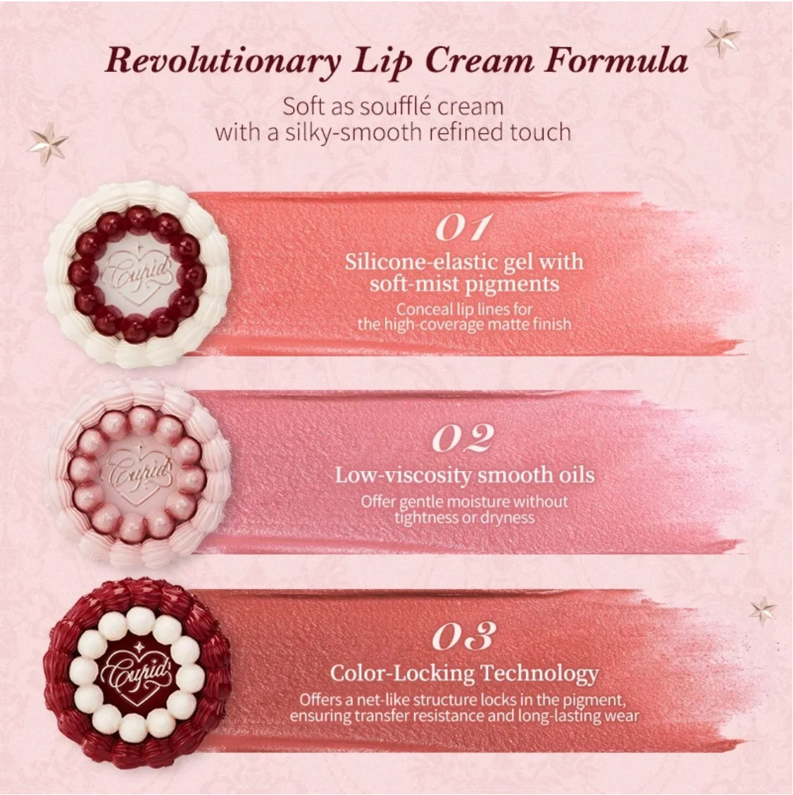 Flower Knows Strawberry Cupid Cake Lip Mud Matte Velvet Lip Cream Soft Mist High CoverageMakeup Smooth Preventing Fading