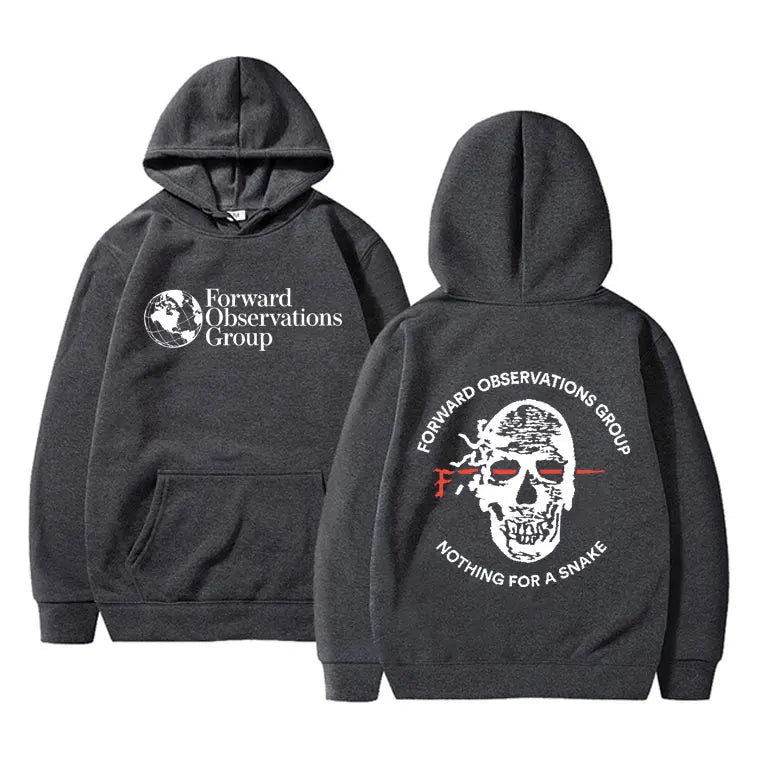 Forward Observations Group Nothing for A Snake FOG Graphic Hoodie Men Women Gothic Skeleton Vintage  Hoodies Streetwear