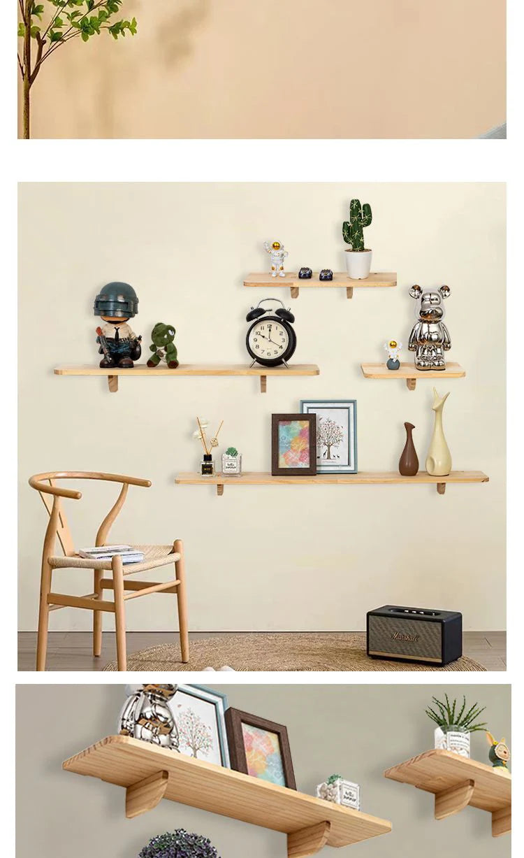 Floating Shelves for Wall Decor,Soild Wood Wall Mounted Shelf for Bathroom,Bedroom,Living Room Kitchen Storage&Decoration