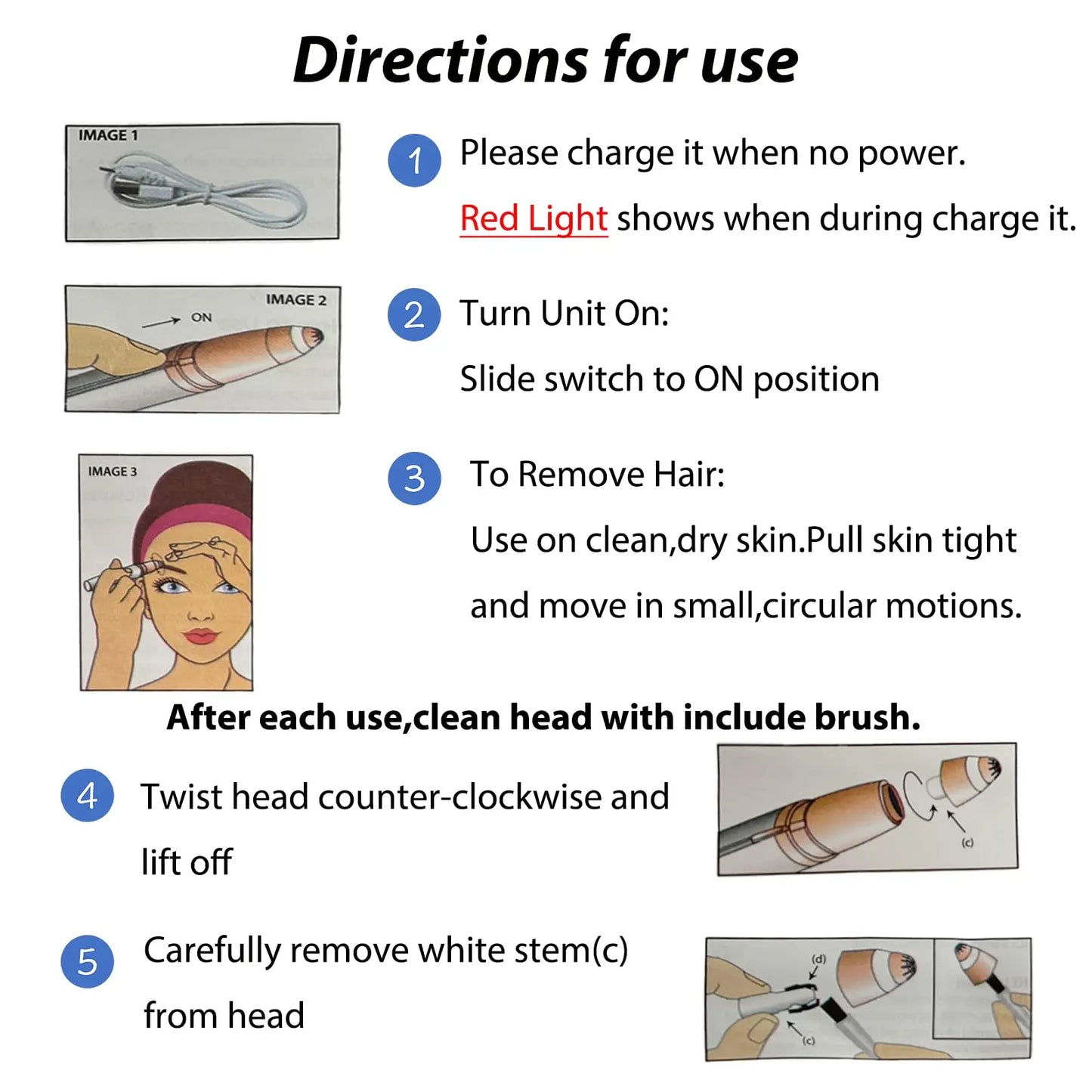 Portable Electric Eyebrow Trimmer Pen for Women, Painless Precision Eyebrow Shaver Razor blades for Face Hair Removal Tools