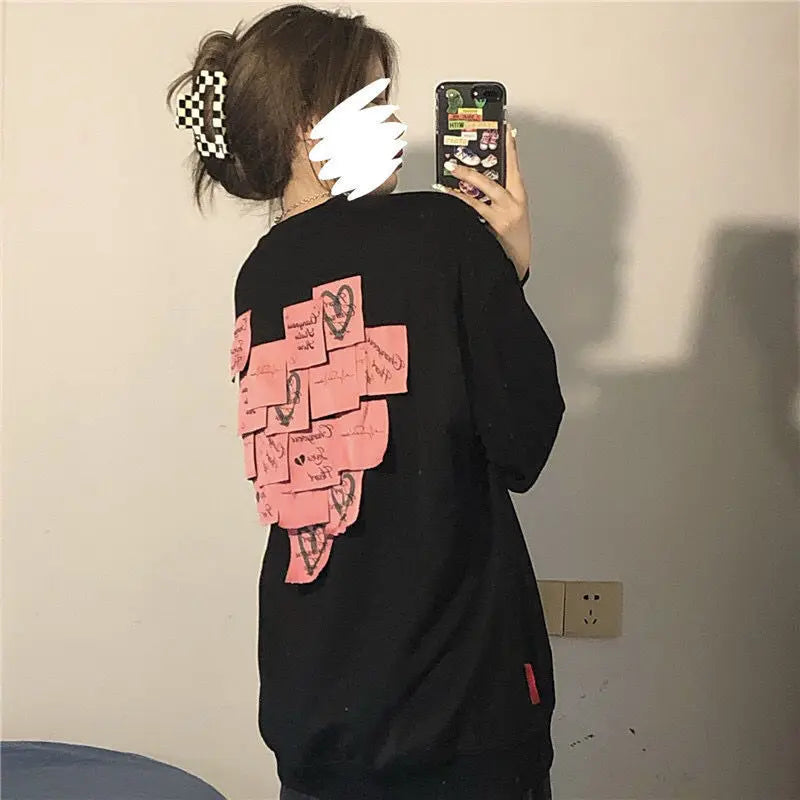 Patchwork Hoodies Women Loose Designer Korean Style Spring Fashion Leisure All-match Female Streetwear Students Ins Sweatshirts