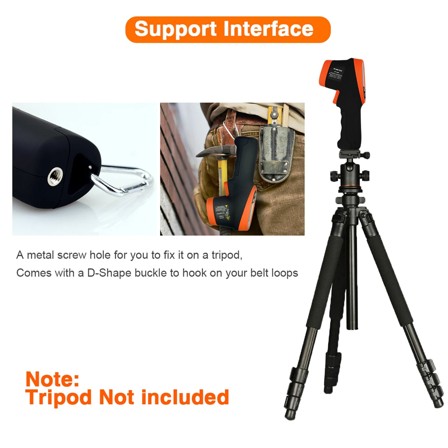 Infrared Thermometer Gun Handheld Heat Temperature Gun Laser Temperature Gun with Adjustable Emissivity Measure -50°C to 1800°C