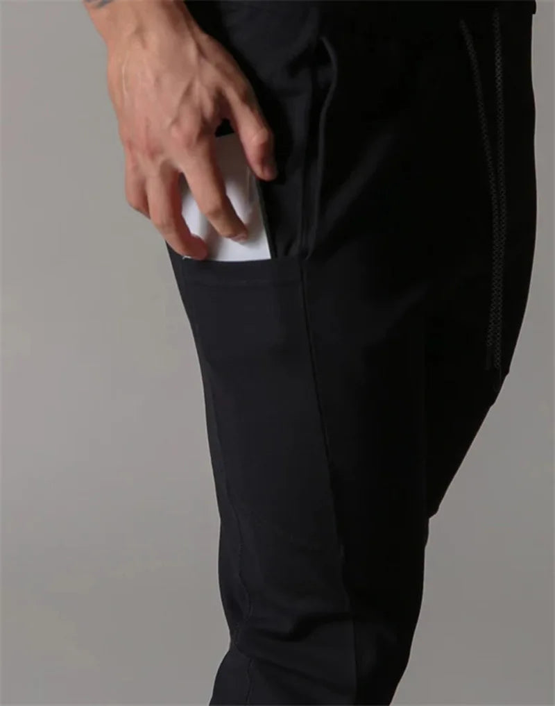 Spring and autumn sports trousers for men, running cotton slim-fitting trousers with ankle zippers, casual sweatpants