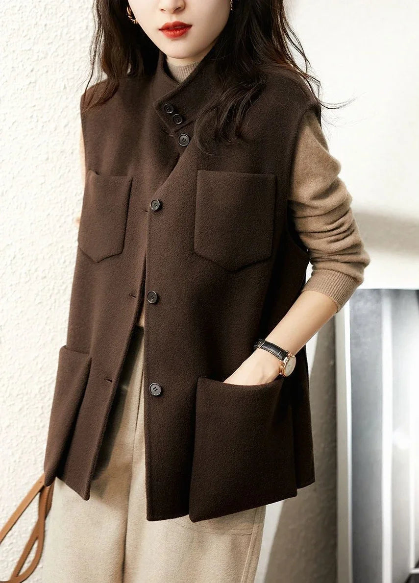 Warm Loose Wool Vest for Women Lightweight Padded Winter Clothing Elegant Waistcoat Woman Working Youthful Coats on Sale Autumn