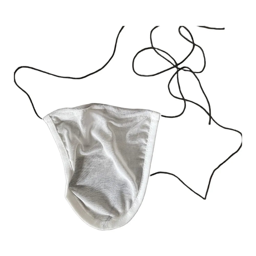 Thongs Men Underwear Lace Up Mens Nylon+Mesh One Size Pouch Sexy Soft Ultra-thin Underpants Breathable Fashion