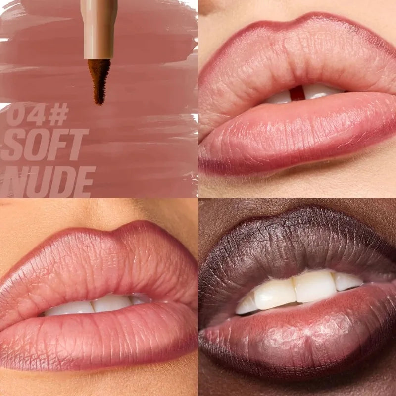 Matte Velvet Lipliner Pencil Red Nude Contour Tint Lipstick Waterproof Lasting Non-stick Cup Moisturising Lip Contour Pen Makeup