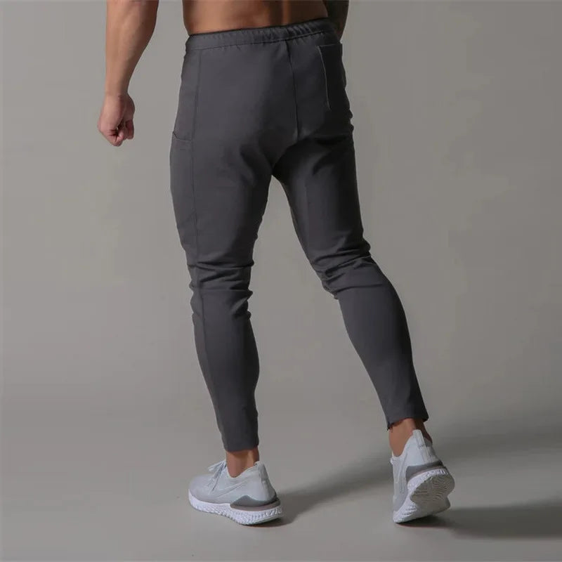 Spring and autumn sports trousers for men, running cotton slim-fitting trousers with ankle zippers, casual sweatpants