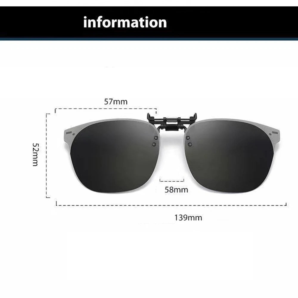 Clip On Sunglasses Gradient Polarized Glasses Clip For Myopia Eyeglasses Uv400 Goggles Men Fishing Driving Night Vision Glasses