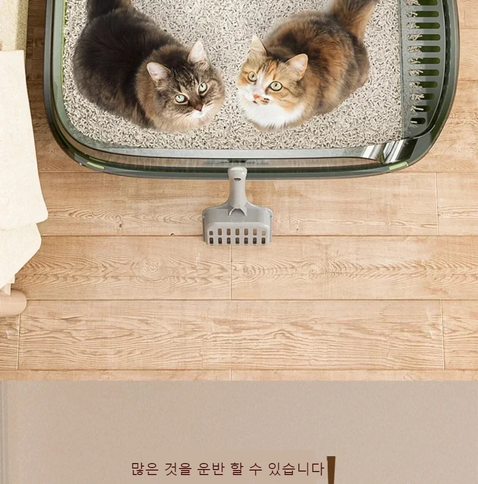 Cat Litter Box Kitty Sandbox cat bathroom Semi Closed Cleaning Basin Supplies Pet Toilet Kitten Tray Bedpan Accessories Supplies