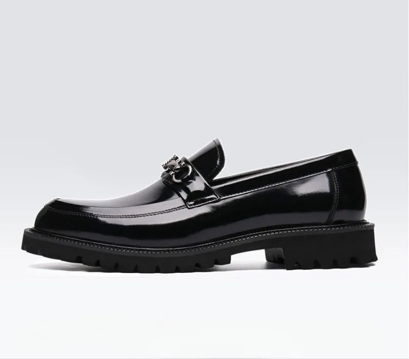 Men's Dress Leather Shoes Horse Street Buckle High Quality Men's Oxford Shoes Wedding Party Office Formal Shoe Large Size 38-48