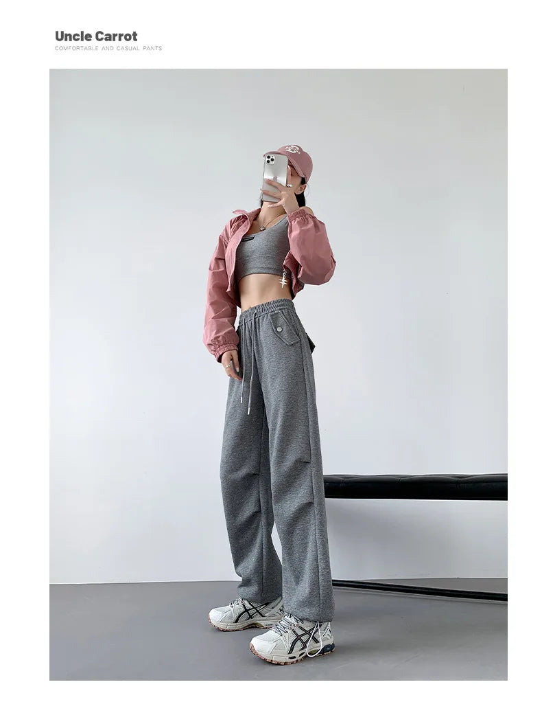 pants for women in autumn 2025 new loose fitting straight tube casual high waist wide leg pants women y2k streetwear Cargo pants