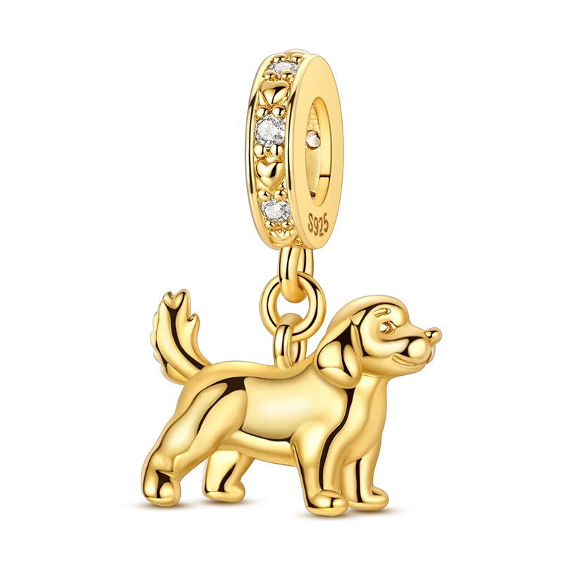 925 Sterling Silver Girl Holding Dog Charms Beads Fit Original 925 Bracelet Making Gift for Woman Jewelry Diy Fashion Pendant