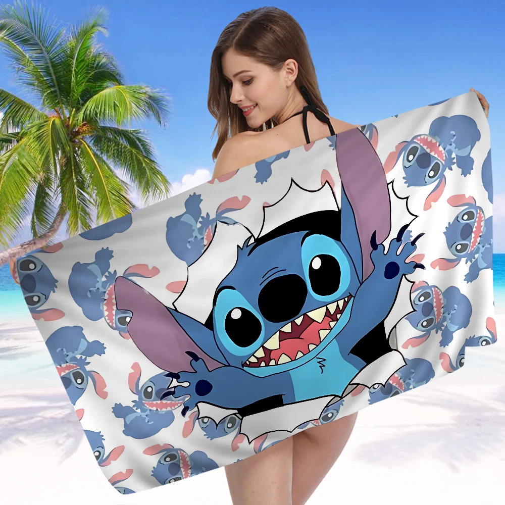 Fashion S-StitchS-S Bath Towel Microfiber Soft Water Absorbing Breathable For Girl Kids Decorative Cartoon Beach Towel