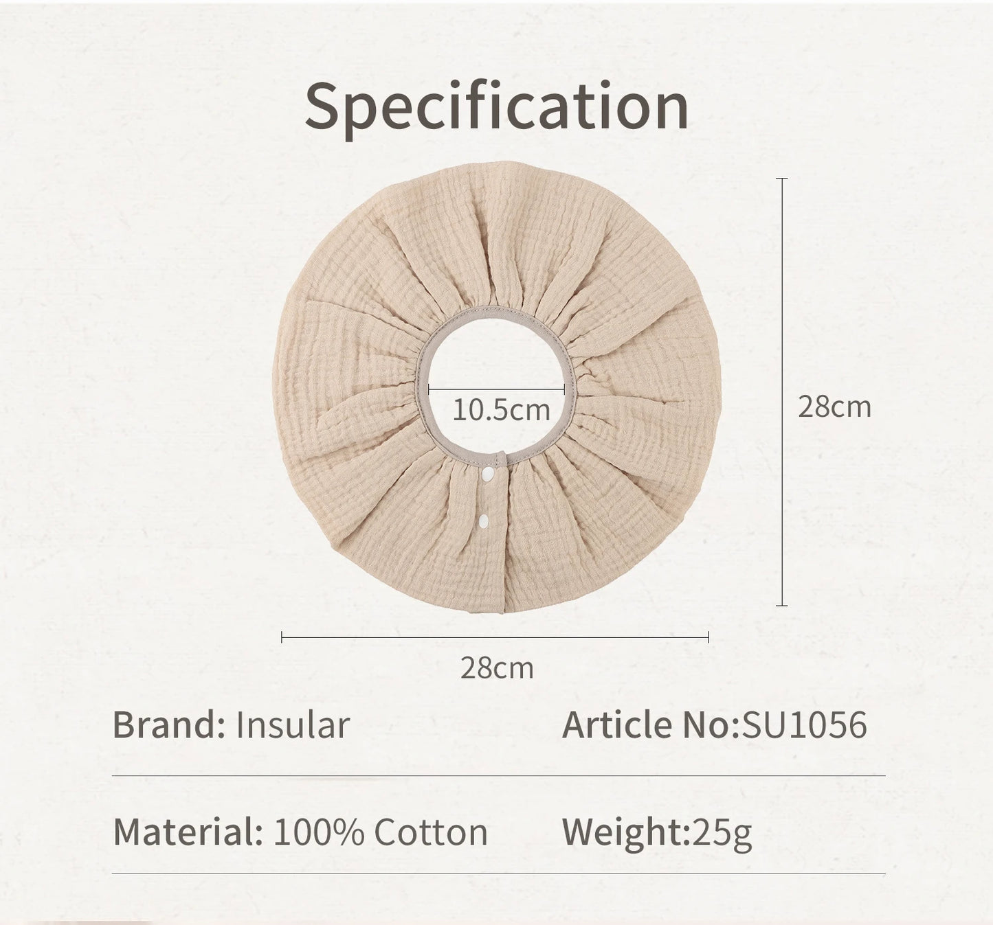 INSULAR Baby Bibs 100% Cotton Newborn Burp Cloths Skin-friendly Absorbent Infant Towel Breathable 360 Degree Gauze 4 Layer 0-1Y