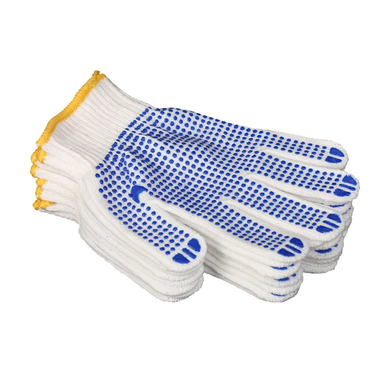10 pairs of household gardening labor protection elastic rubber dot gloves work professional anti-slip wear-resistant Mittens