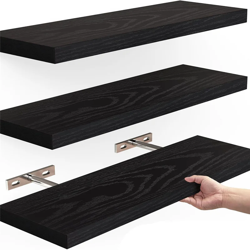 SOFT-Floating Shelves For Wall,16In Wood Wall Shelf For Room Decor/Storage/Display,For Bedroom,Bathroom,Living Room,Kitchen