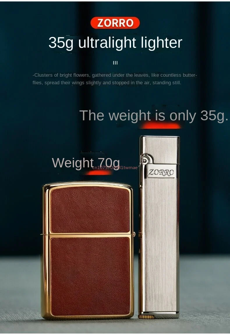 ZORRO High-end Kerosene Lighter Mini Metal Cigarette Lighter Windproof Lighter Portable Open Flame Lighter Gifts for Boyfriend