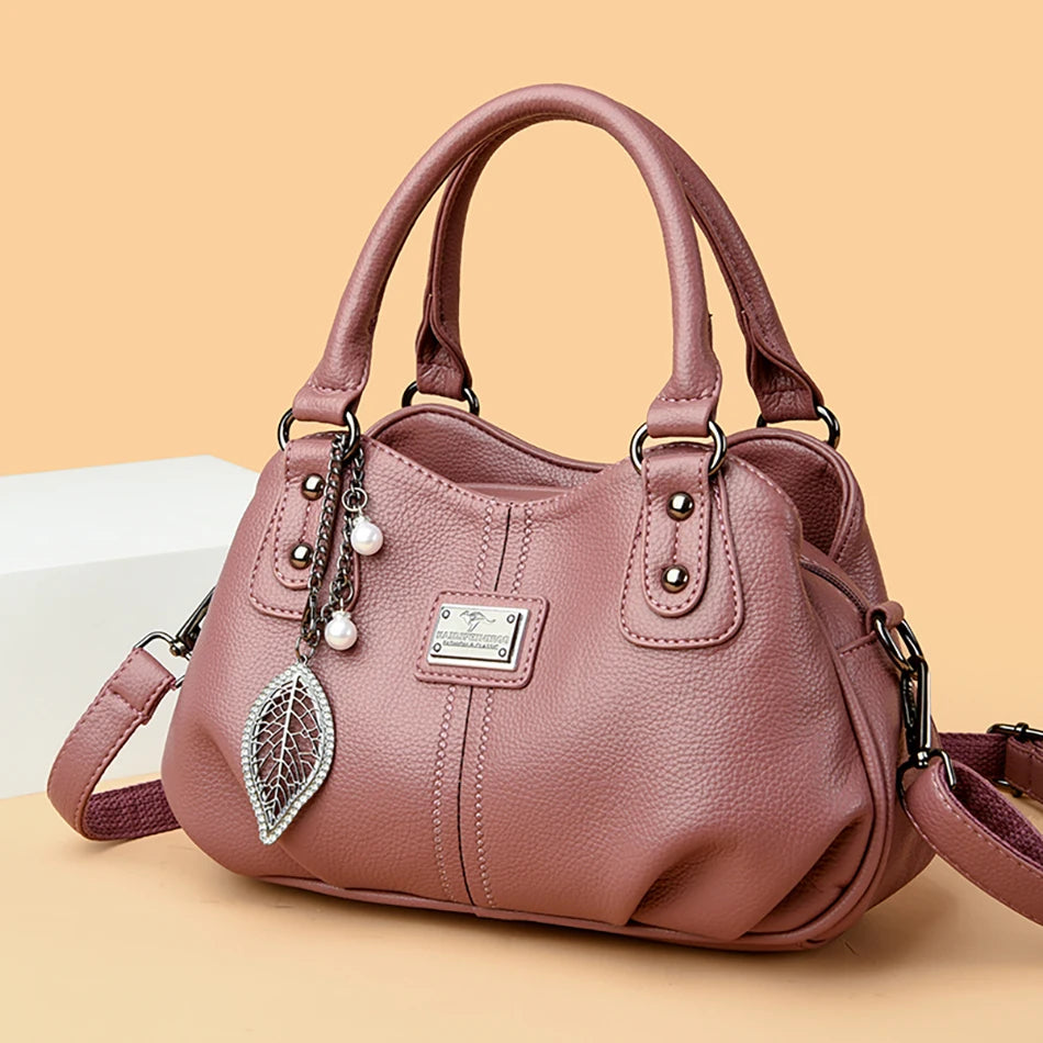 2024 New 3-layer Large Capacity Women Tote Bag Fashion Women's Trendy Shoulder Bags High Quality Soft Leather Female Handbag Sac