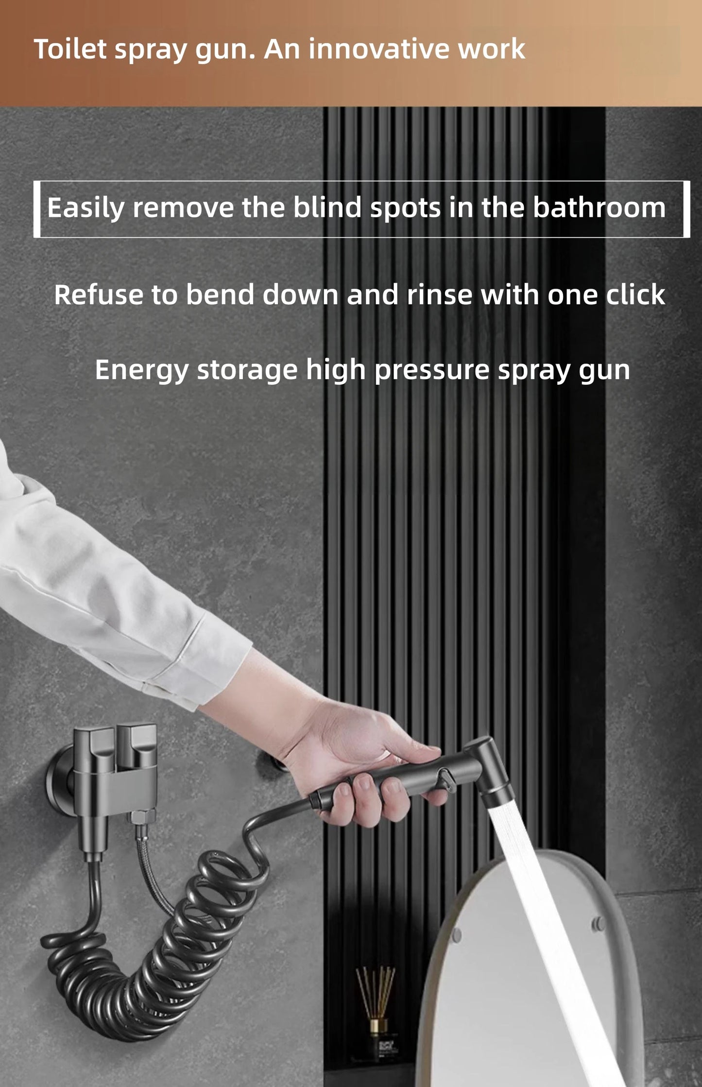 Bidet Spray Set Water Jet High Pressure Handheld Bidet Sprayer Toilet Cleaning Hygienic Shower for Bathroom Accessories