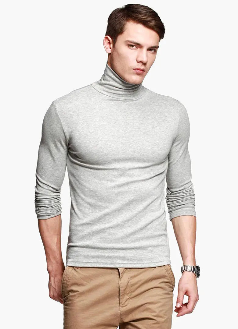 Thermal Underwear Tops Men Spring Clothes Thermal Shirt Autumn Men's Winter Tights High Neck Thin Slim Fit Long Sleeve T-shirt
