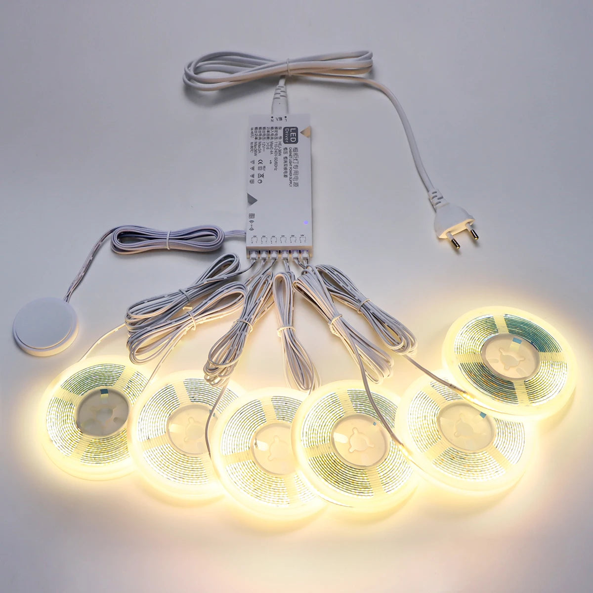 Smart Penetrable Wood COB LED Strip Touch Sensor Light 320Leds/m Warm/Neutral White Parallel Lights Kitchen Backlight Lighting