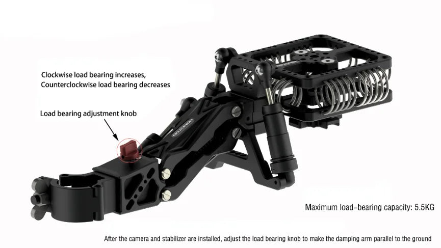 Hongtoo 5.5KG Gimbal Vibration Damper Shock Absorbing Arm Camera Video Stabilizer Single Arm for Car Mount  DJI RS RS2 RS3pro