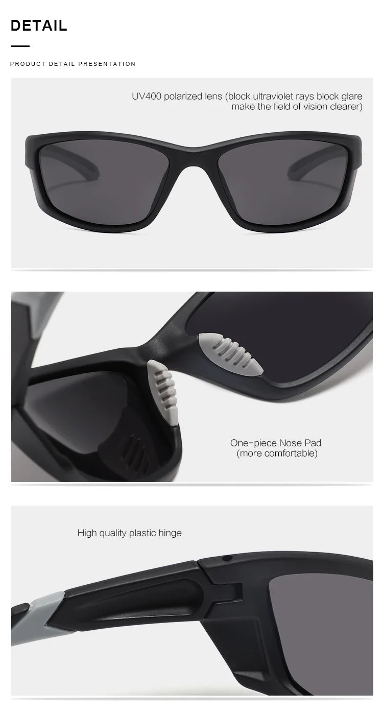 Men's Polarized Cycling Glasses Anti-glare Sports Sunglasses Women for Fishing Outdoor Mountaineering Sun Protection