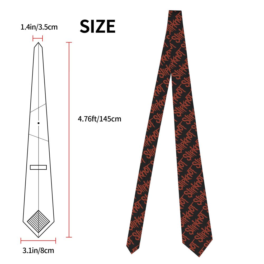 Slipknots Neckties Men's Customized Silk Heavy Metal Rock Music Gift Neck Tie for Office