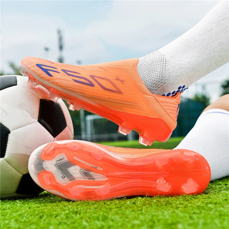 2026 Men's FG Soccer Shoes with Long Anti-Slip Studs, Ultra-Light Football Cleats for Outdoor Matches & Training Sessions