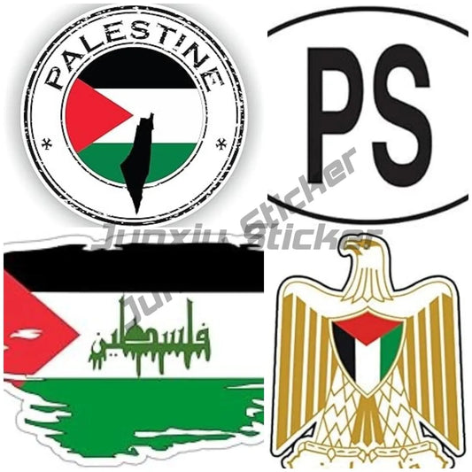 Palestinian Flag National Emblem Emblem Code Car Sticker Motorcycle Bicycle Camping Vehicle Truck Window Wall PVC Sticker