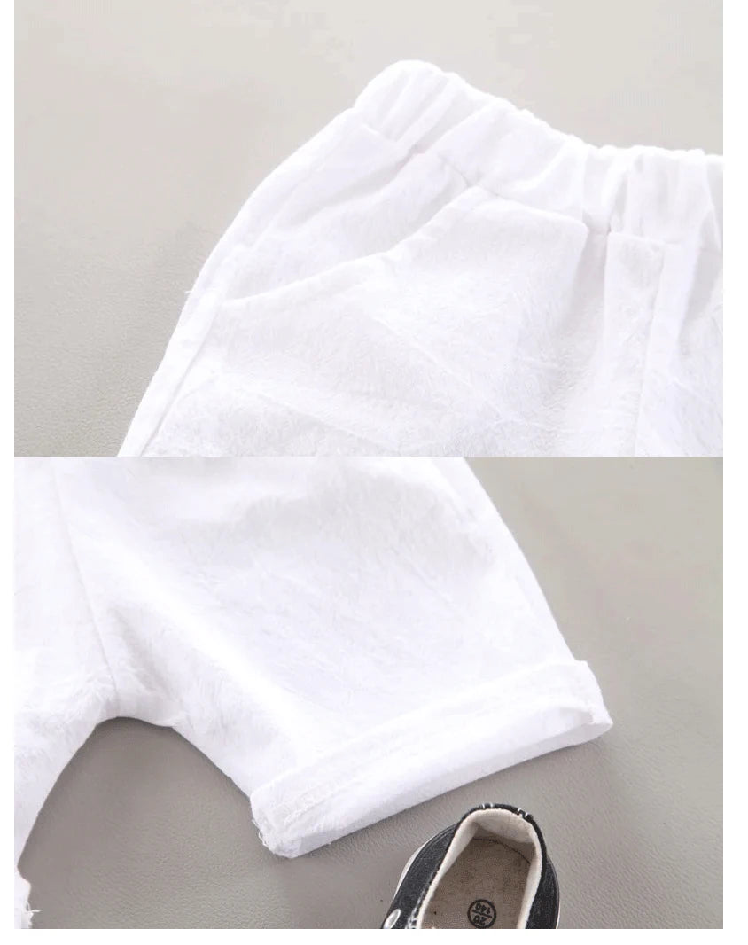 Baby Boy Clothes Baby Clothes 0-5 Years Old Summer Short-Sleeved Shorts Suit Baby Printed Shirt Casual Shorts Two-Piece Suit