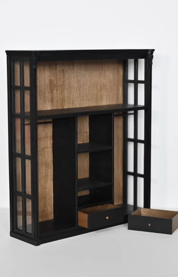 French Storage Furniture Set  StowCraft Realistic 9-Grid Cabinet Folding Garden Table Storage Display Unit 1/6 Dollhouse Diorama