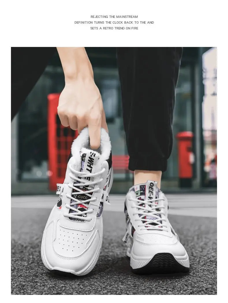Snow Boots Men Boot High Top Winter Student Sports Plush Lace Up Anti Slip Comfortable Outdoor Warm Cold Proof Cotton Shoes